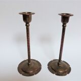 rare pair of arts and crafts USA candlesticks