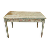 Table-bureau  an bois laqué is laqué et peint, XVIII siècle. Toscan