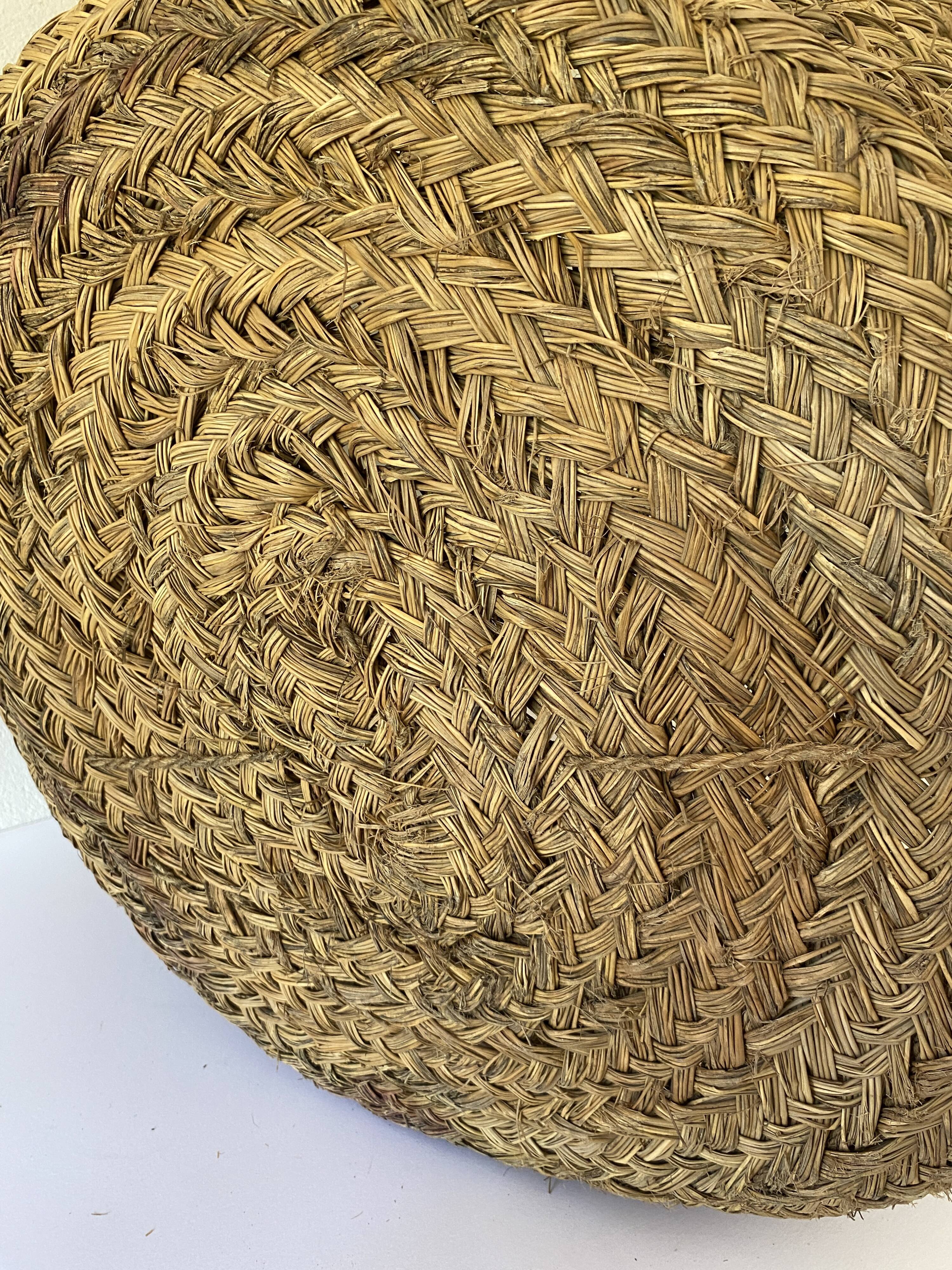XXL woven straw basket