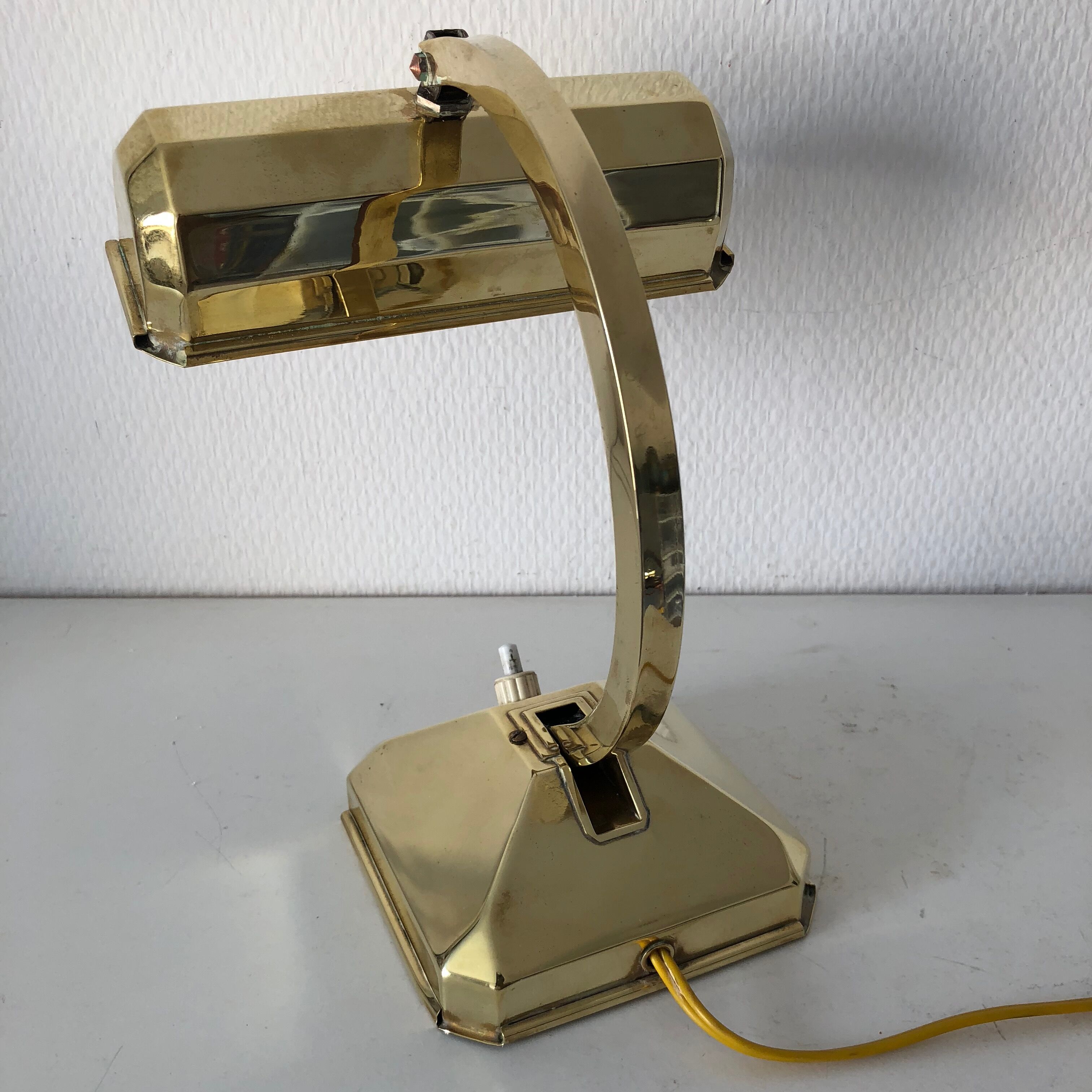 22cm vintage 1940 brass desk lamp
