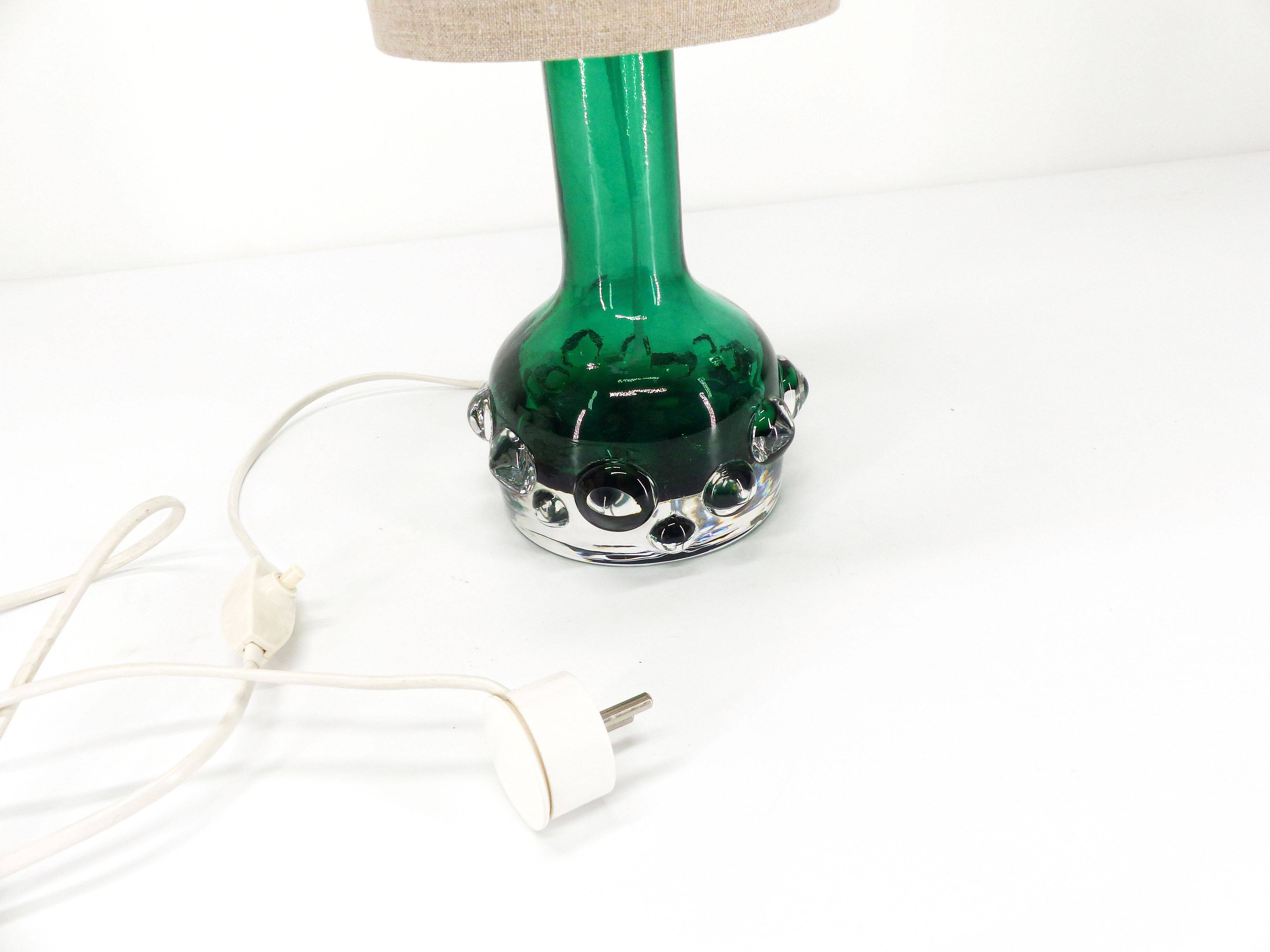 Lampe scandinave brutaliste Kosta en verre Hans-Owe Sandeberg Suède 1960
