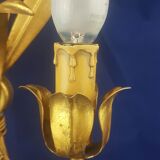 Golden metal wheat sheaf sconce