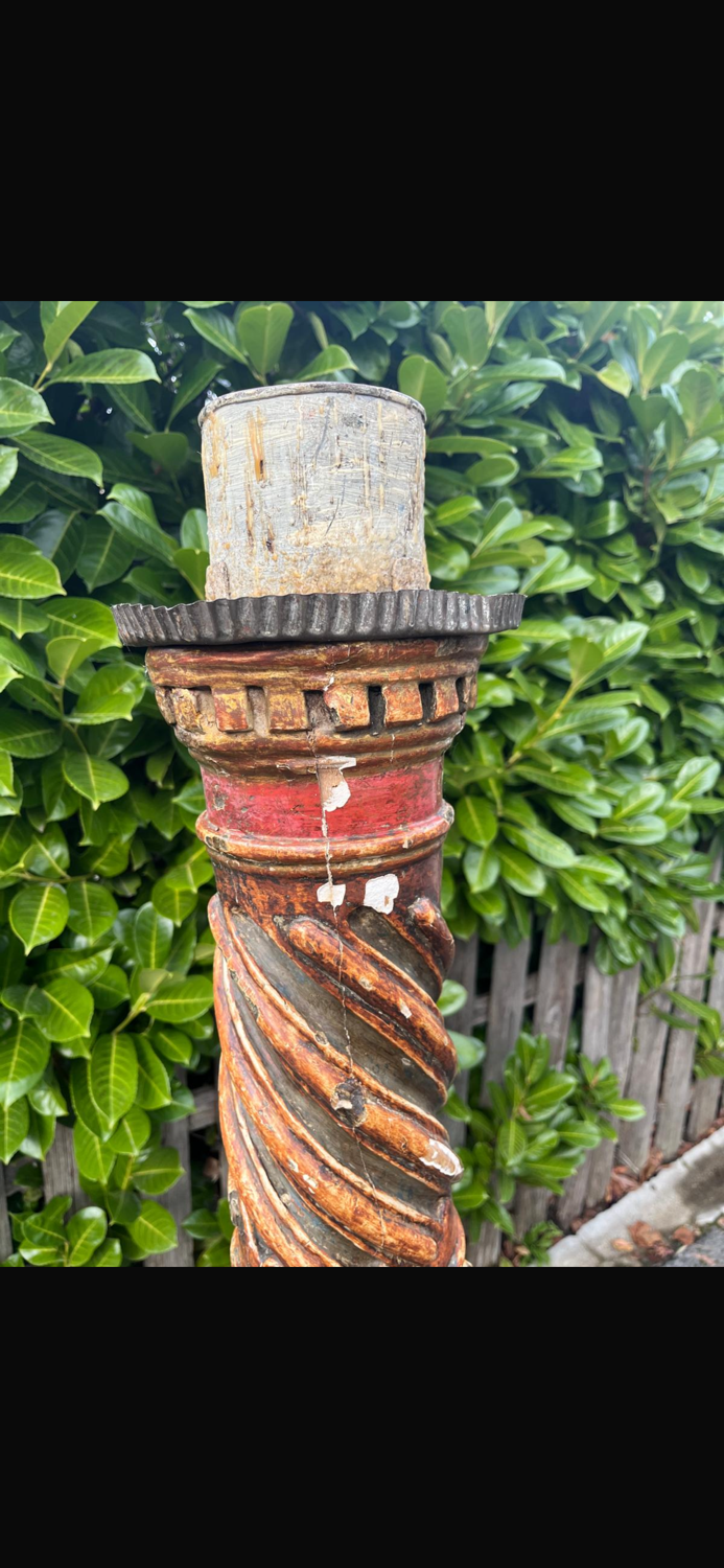 Large polychrome wooden column