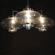 1970s Italian Chrome Plated and Glass Chandelier
