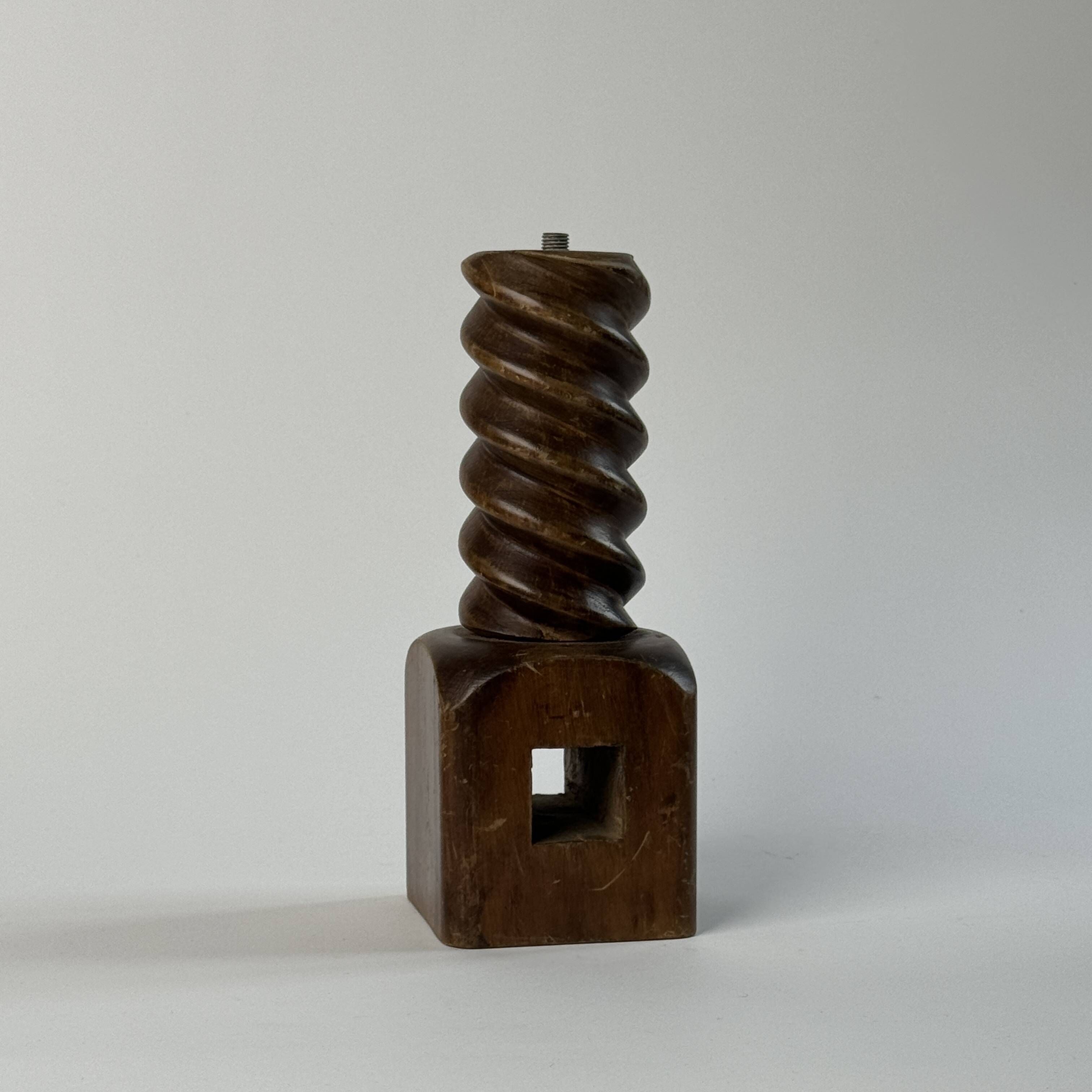 Vintage Brutalist Press Screw Lamp