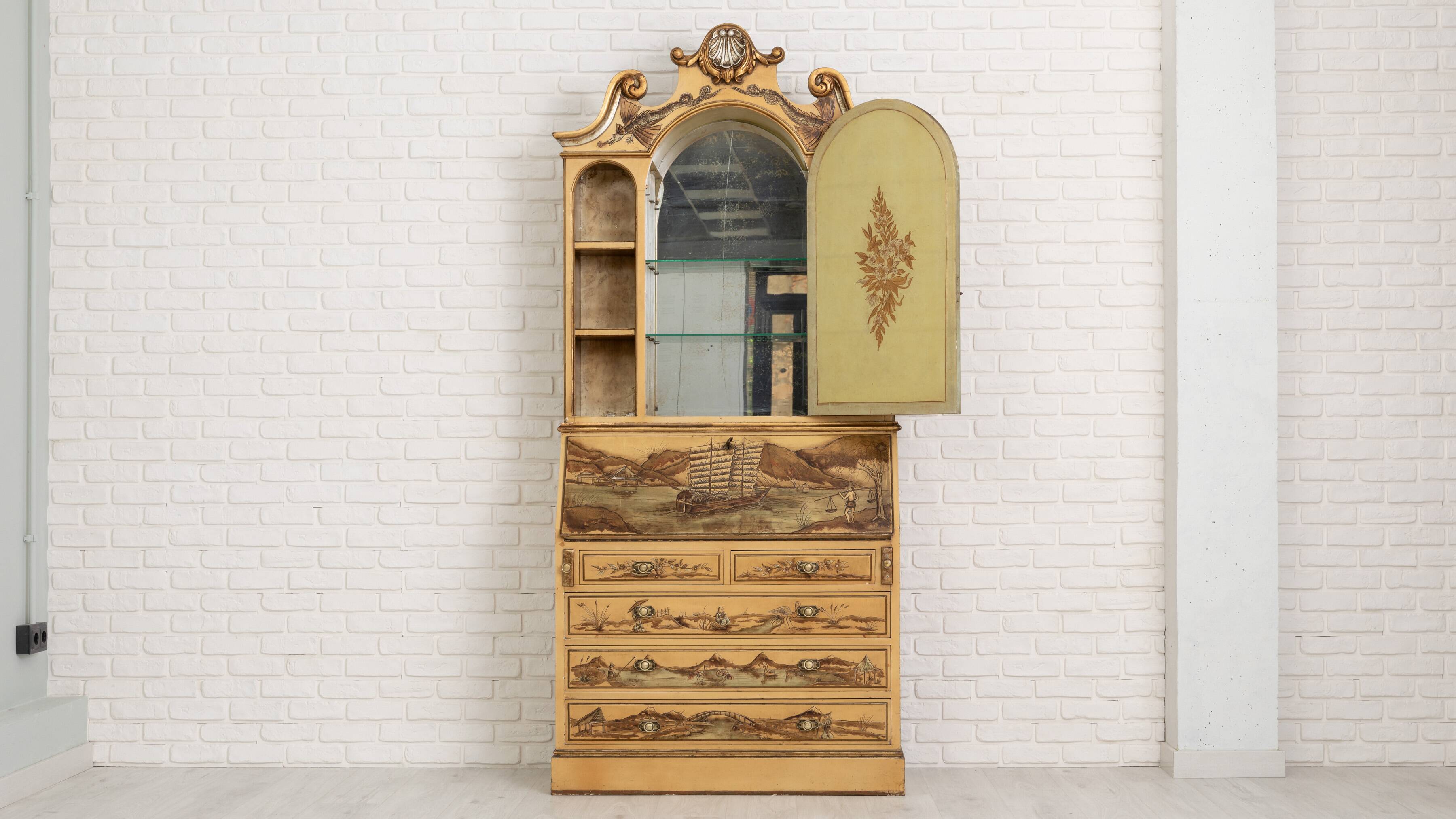 Desk with oriental motifs in relief