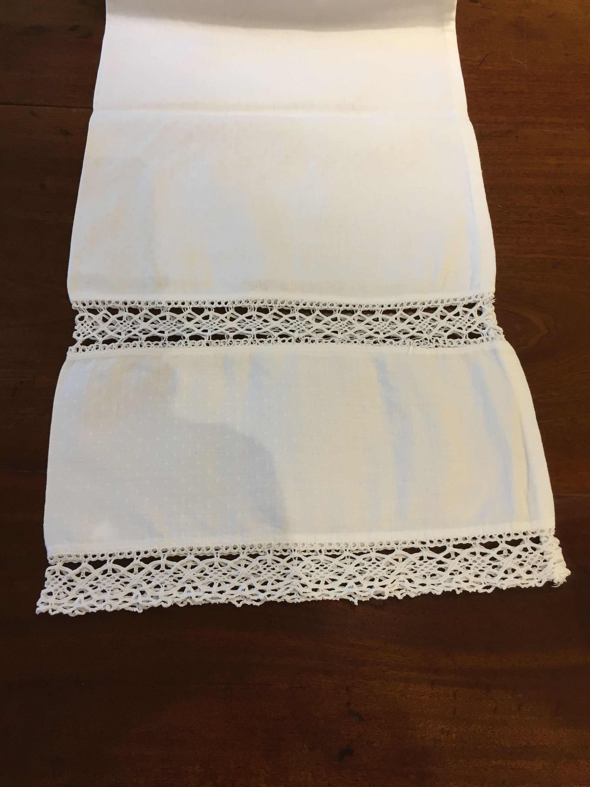 Cover of bolster old cotton and lace