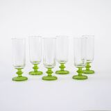 Set of six glasses, Italian design, 1970s, made in Italy