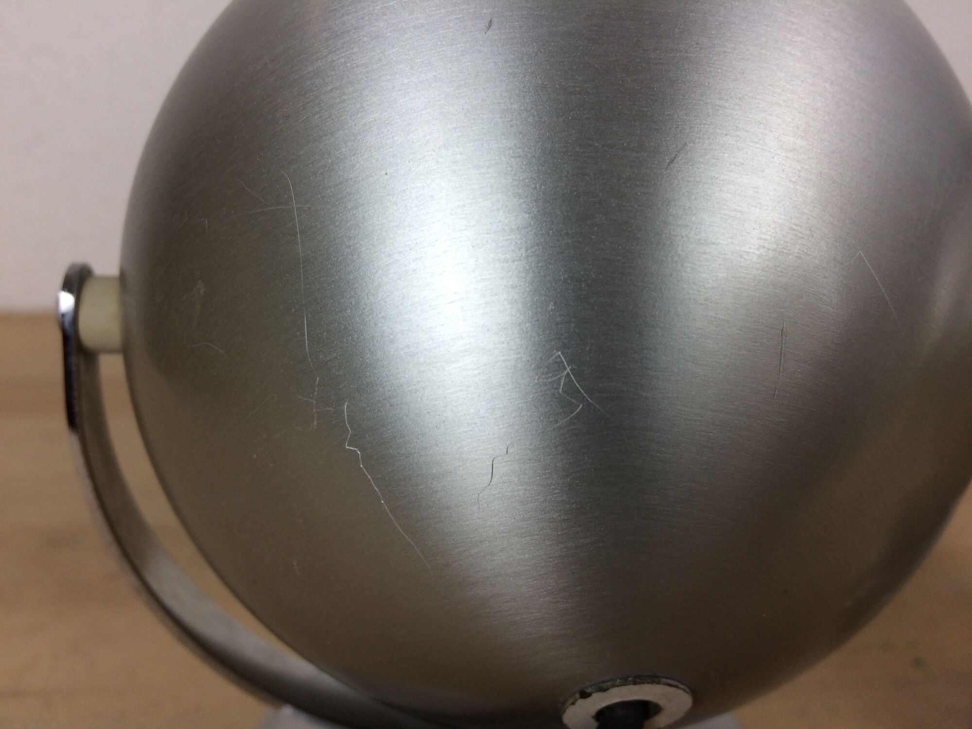 Set of 2 wall lamps eyeball brushed aluminum 70s space age