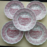 Set of 5 Hollow Porcelain Plates from N.Fontebasso Italy