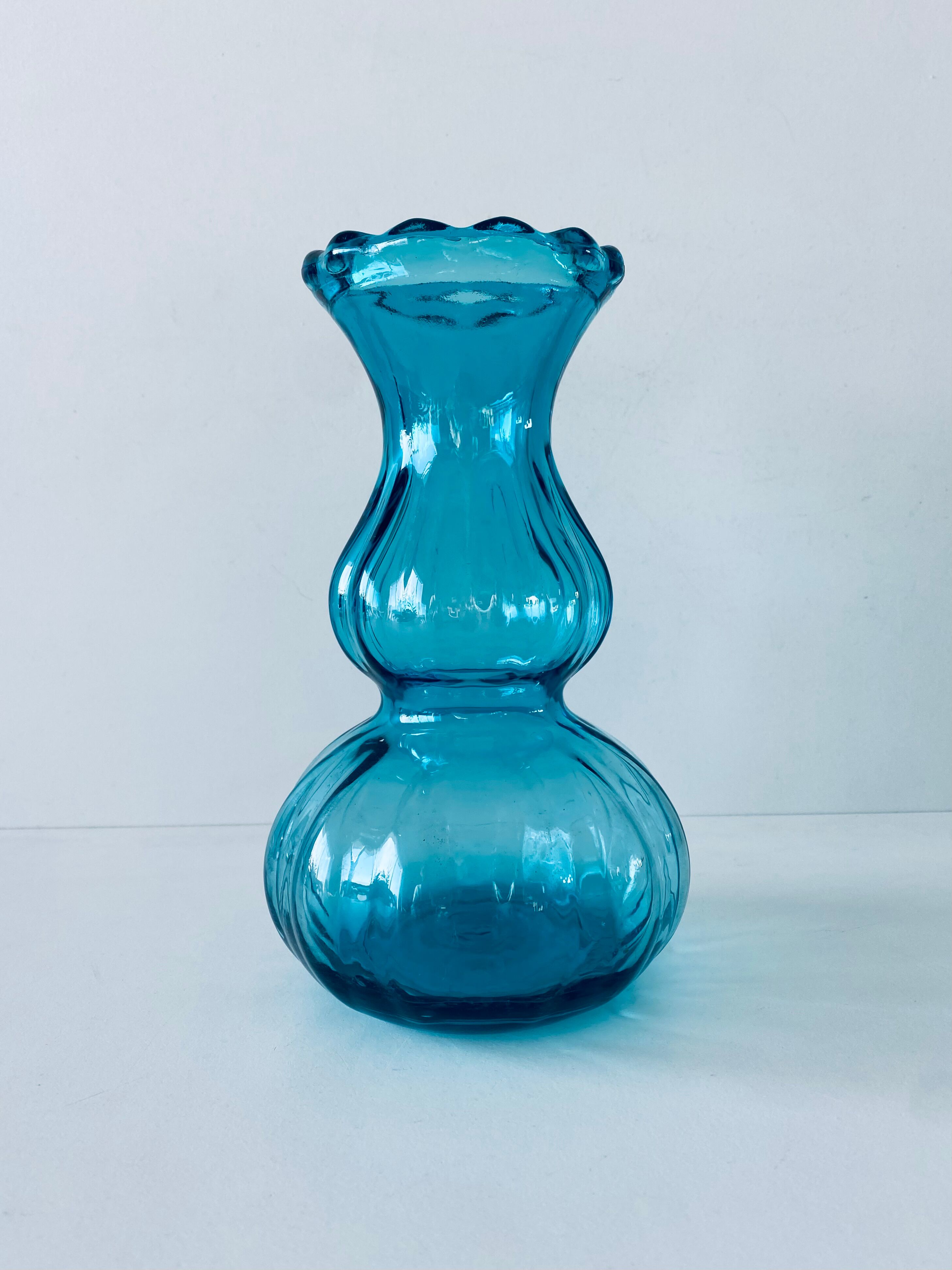 Blue glass vase
