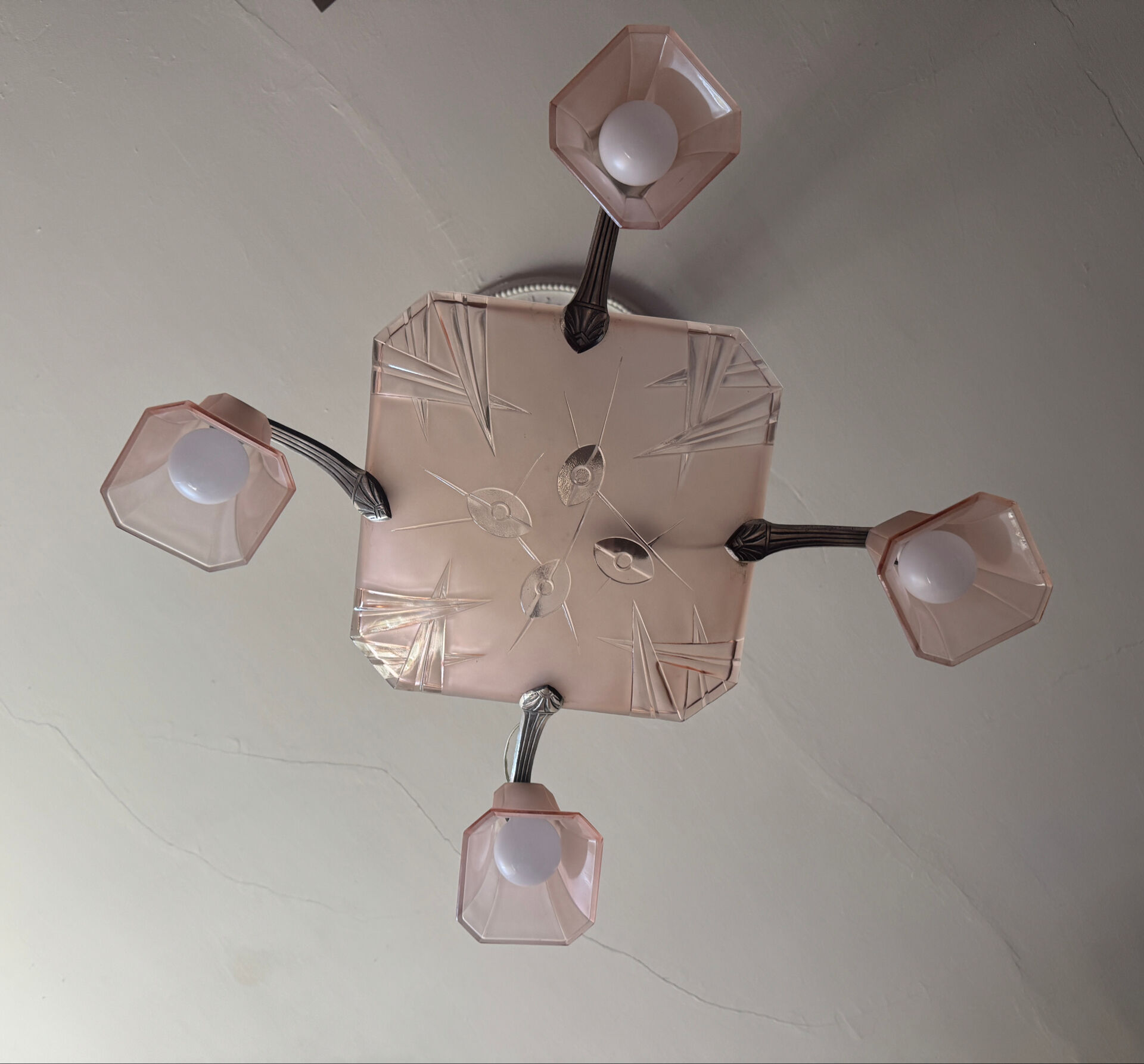 Art Deco chandelier signed Degué