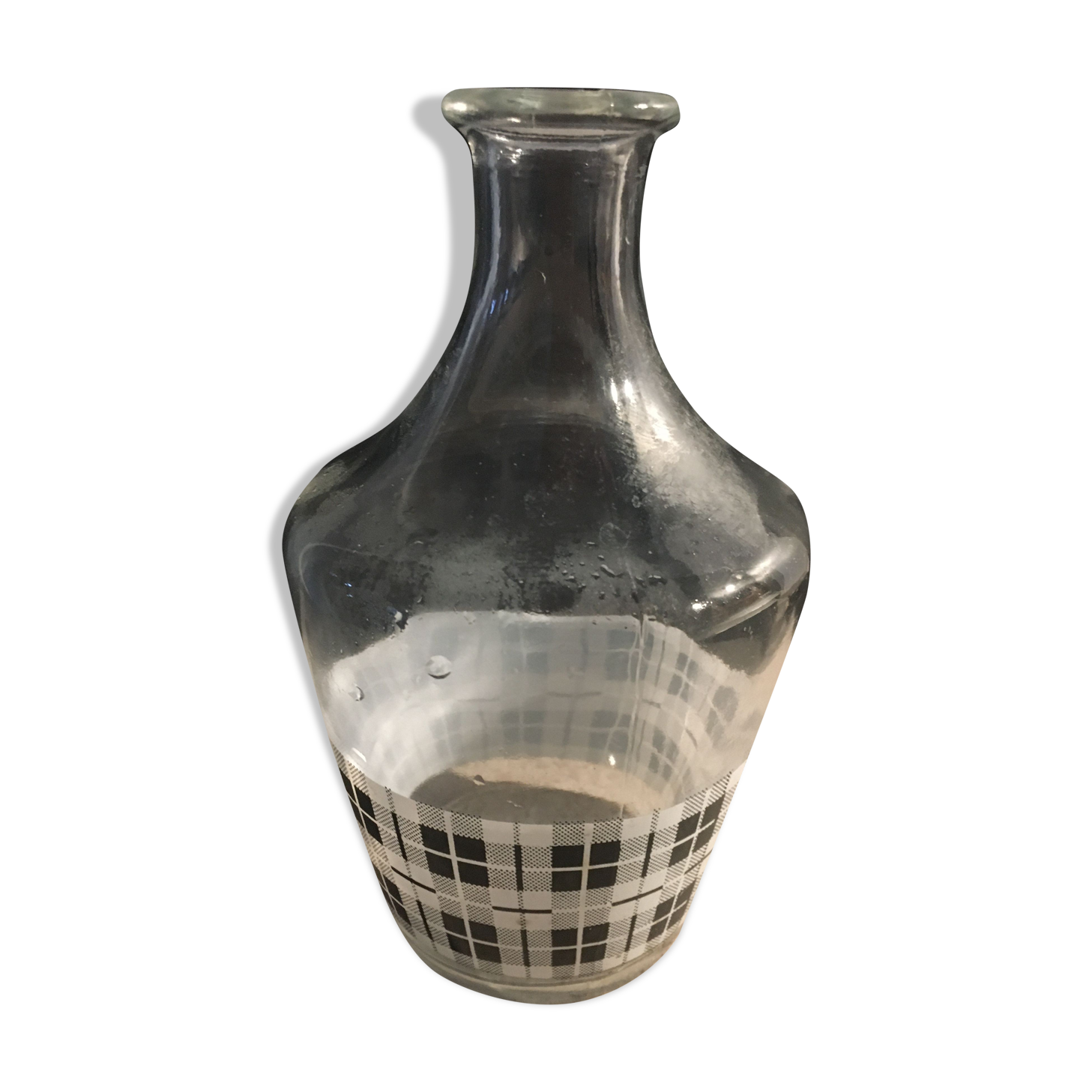 Black vichy pattern bistro water decanter