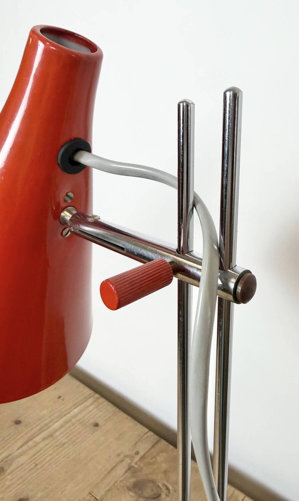 Vintage Red Table Lamp by Josef Hůrka for Lidokov, 1960s