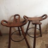2 brutalist stools