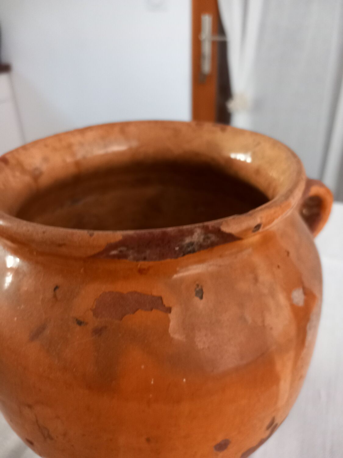 Varnished terracotta pot