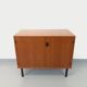 Small vintage storage unit in modernist Scandinavian style in teak from the 60s