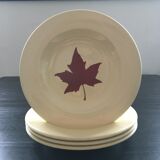 Set of 4 leaf-patterned plates