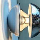 Chrome mushroom table or wall lamp in German mid-century space style by Klaus Hempel for Kaiser Leuchten, 1970s.