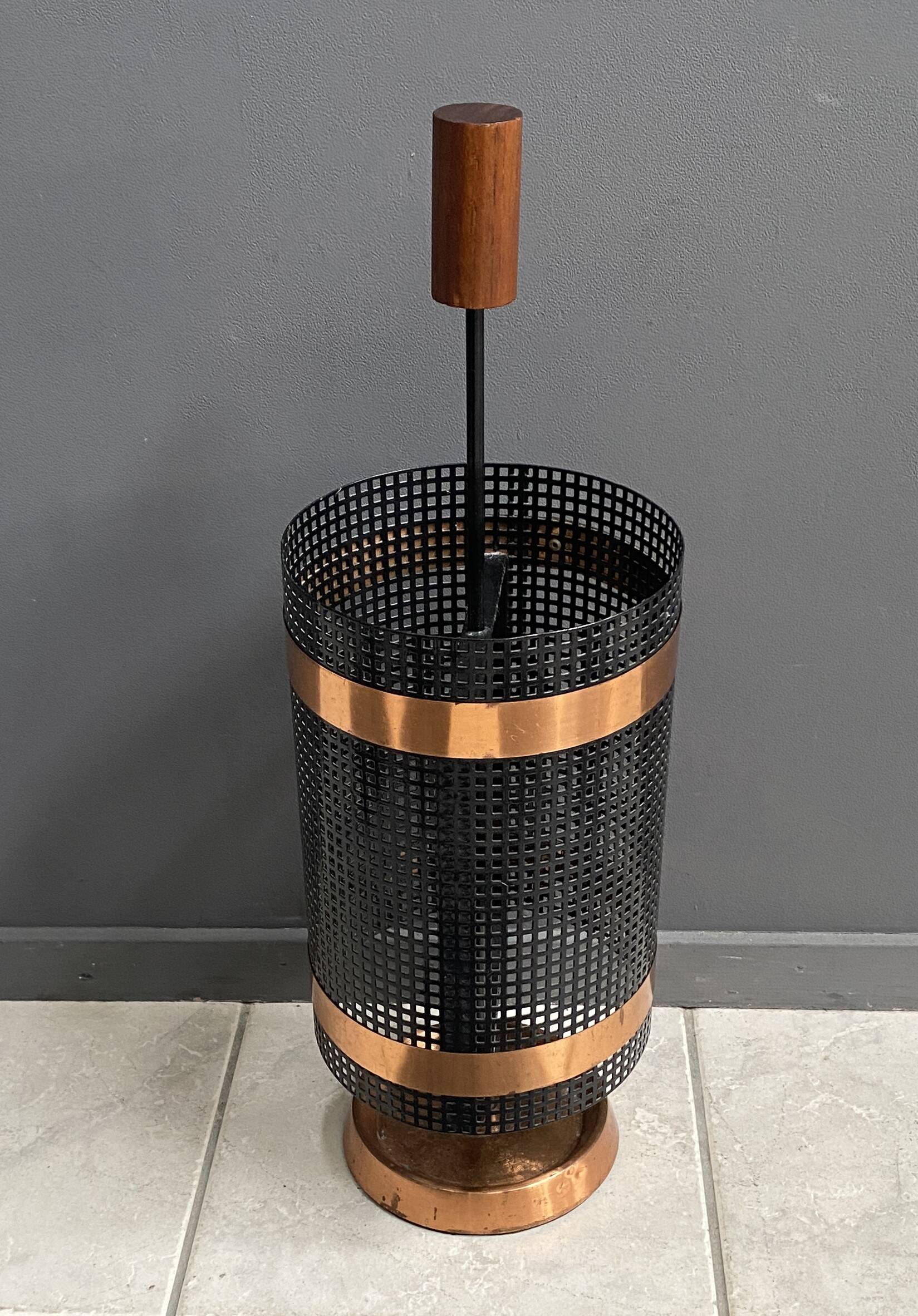 Metal and teak Umbrella stand 1960s