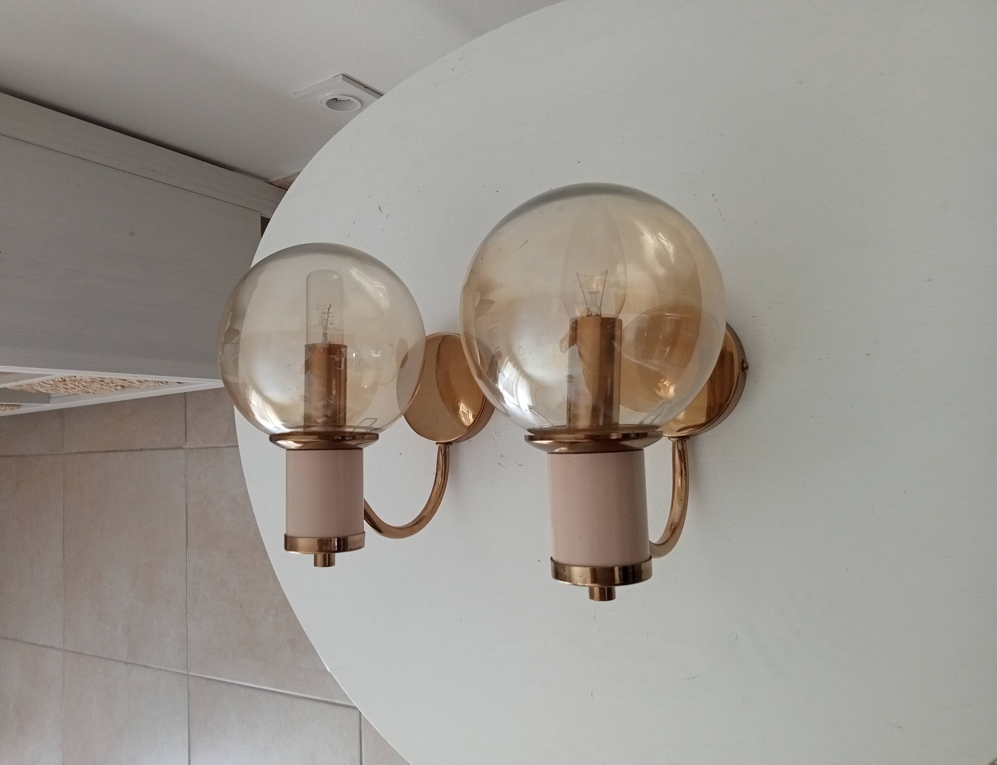 Pair of vintage Maison Delmas wall lights from the 70s