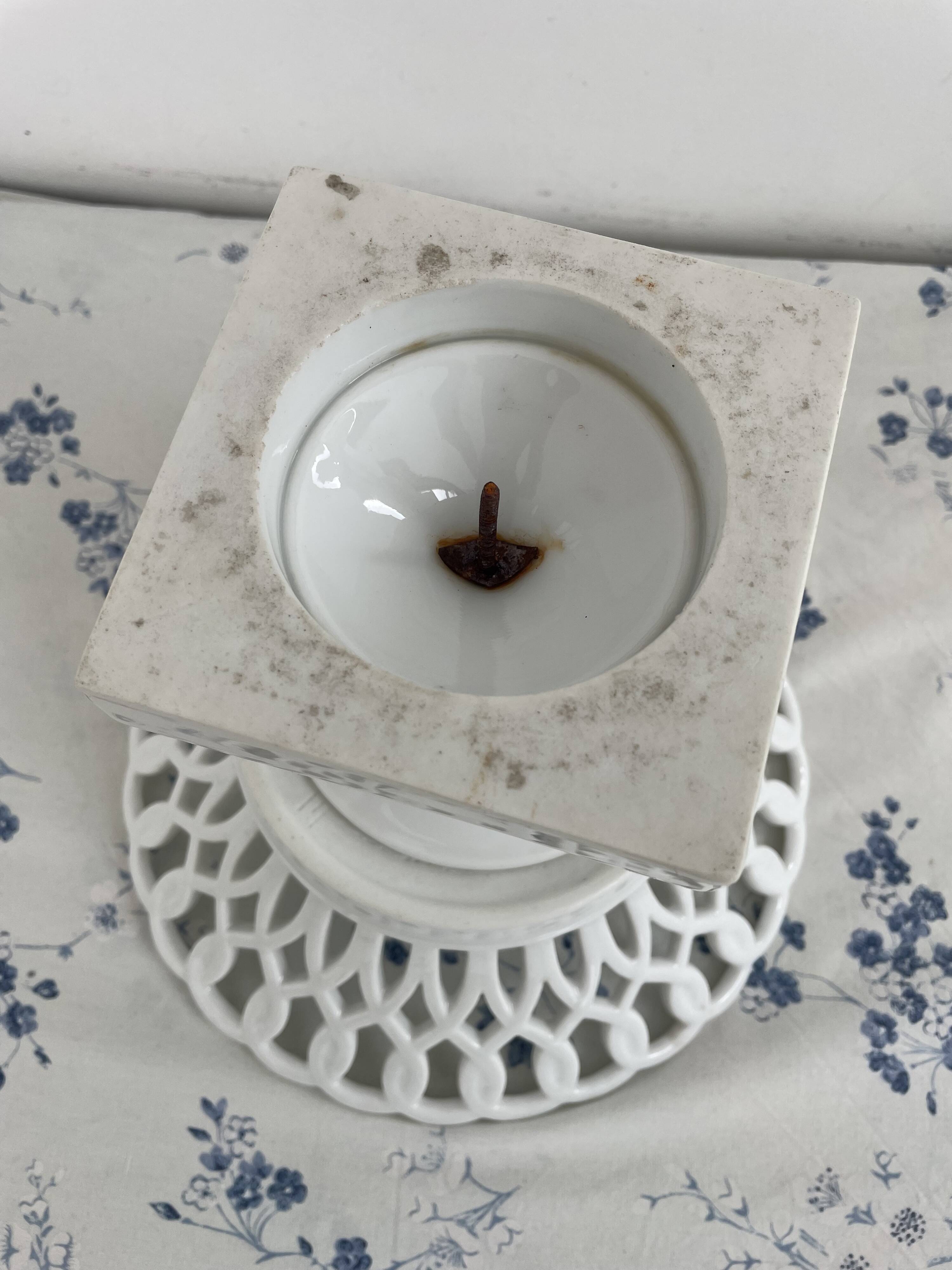 Navette Cup, footed cup, late 19th century, Empire Style, Porcelain