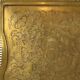 Vintage Oriental Brass Tray with Floral Decoration, 50 cm
