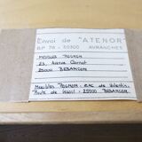 Low cabinet from Maison Regain, solid elm, circa 1960, with drawer