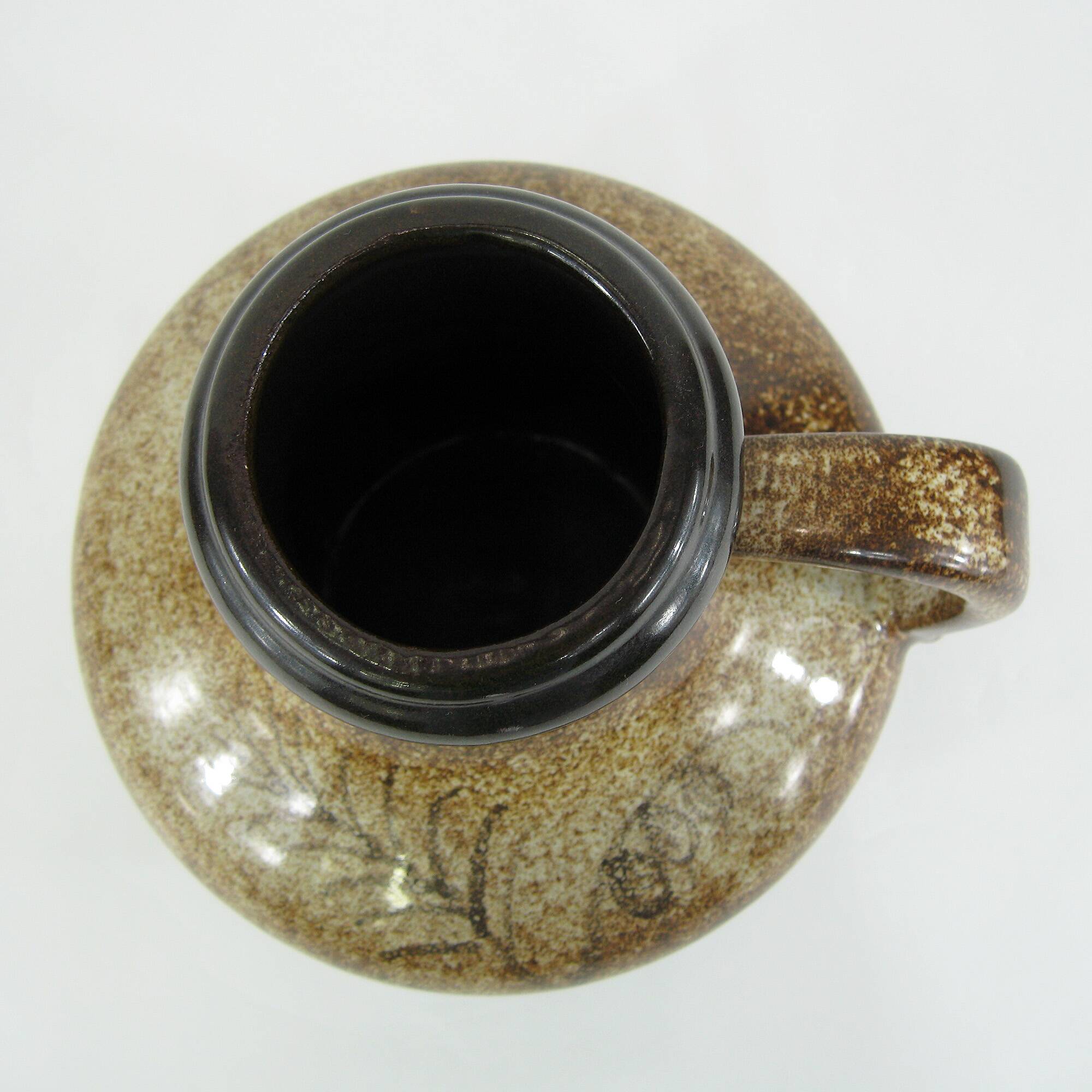 Brown Pitcher Vase - Scheurich West Germany Pottery - Vintage 70s