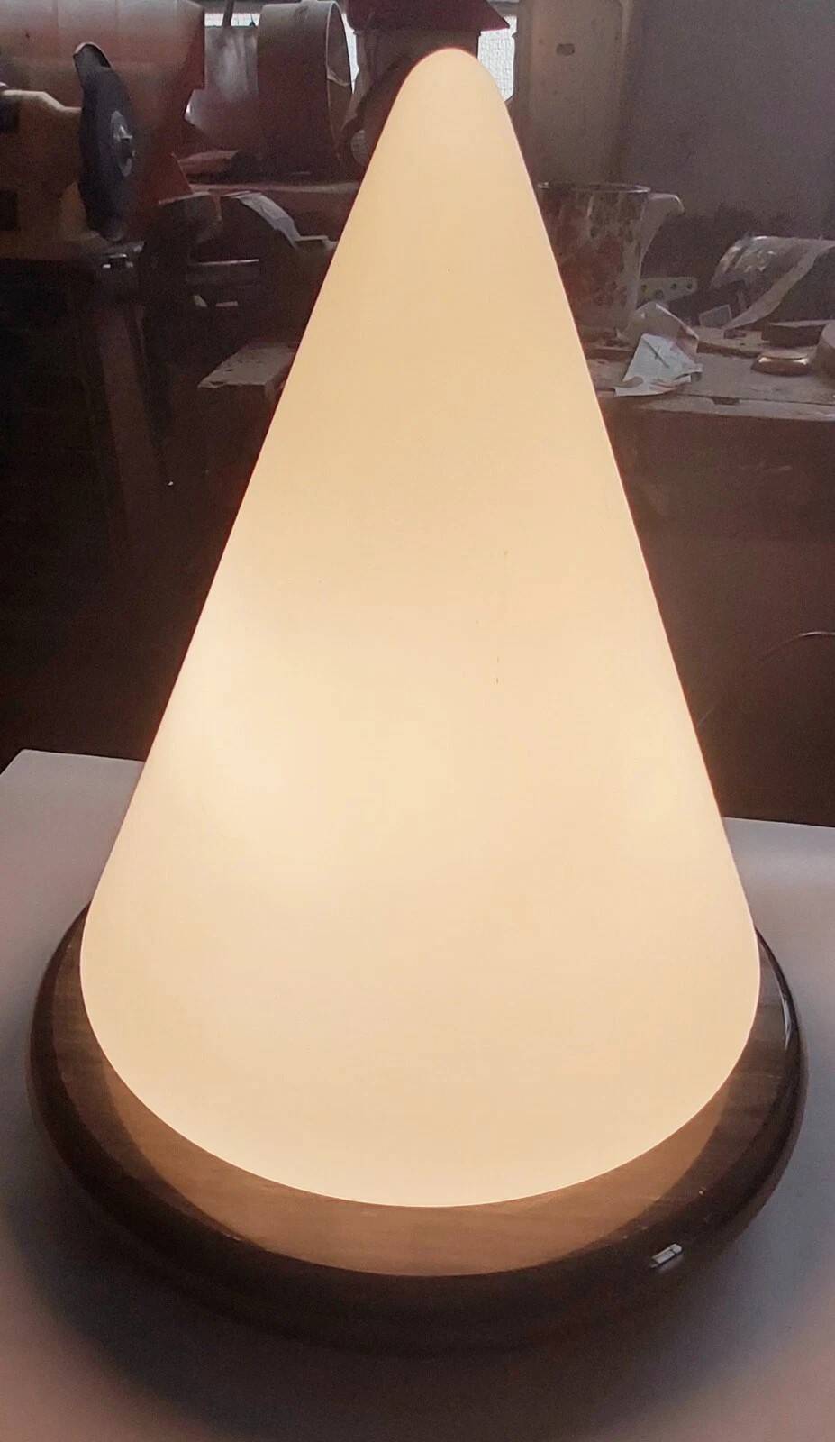 Murano glass and marble cone lamp, vintage design from the 1970s/80s