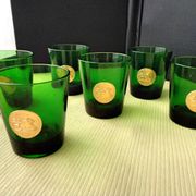 6 Verres vintage avec médaillons dorés