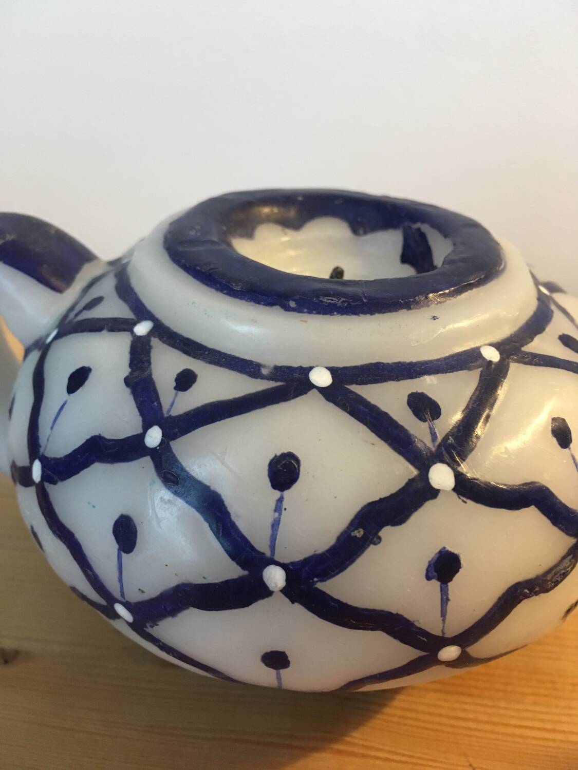 Vintage teapot shaped candle.