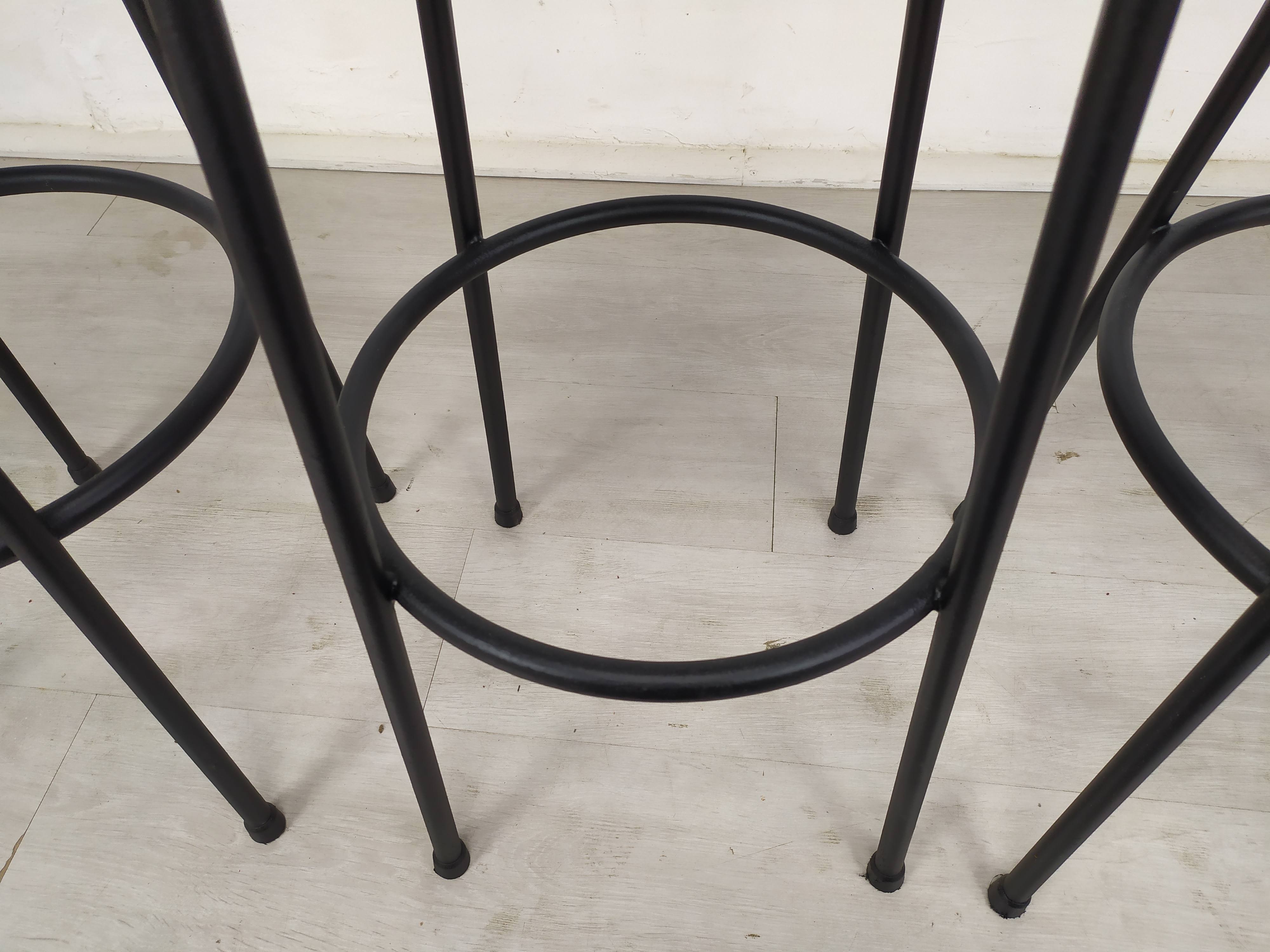 3 vintage black bar stools