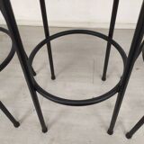 3 tabourets de bar noir vintage