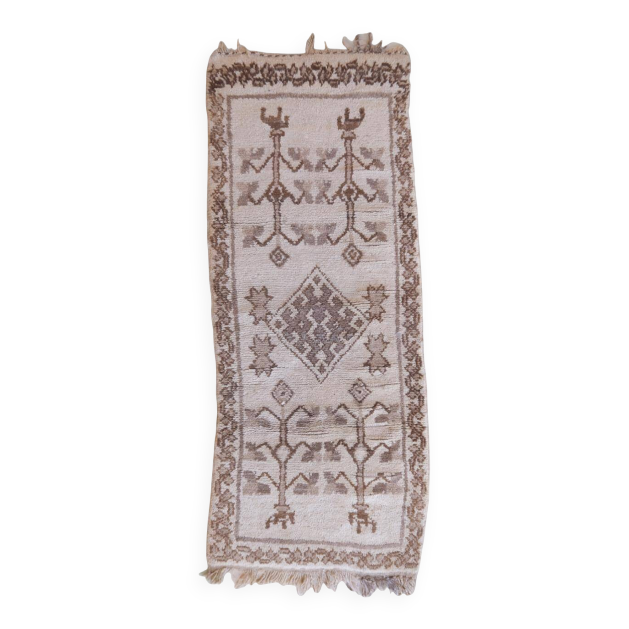 Azilal Beige Rug - 186 x 78 cm