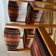 Set of 4 vintage chairs fabric and wood