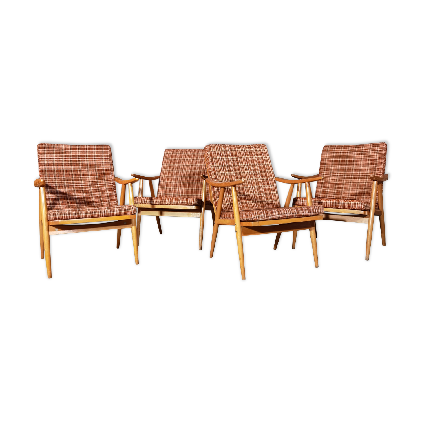 Lot of 4 chairs Thonet Boomerang