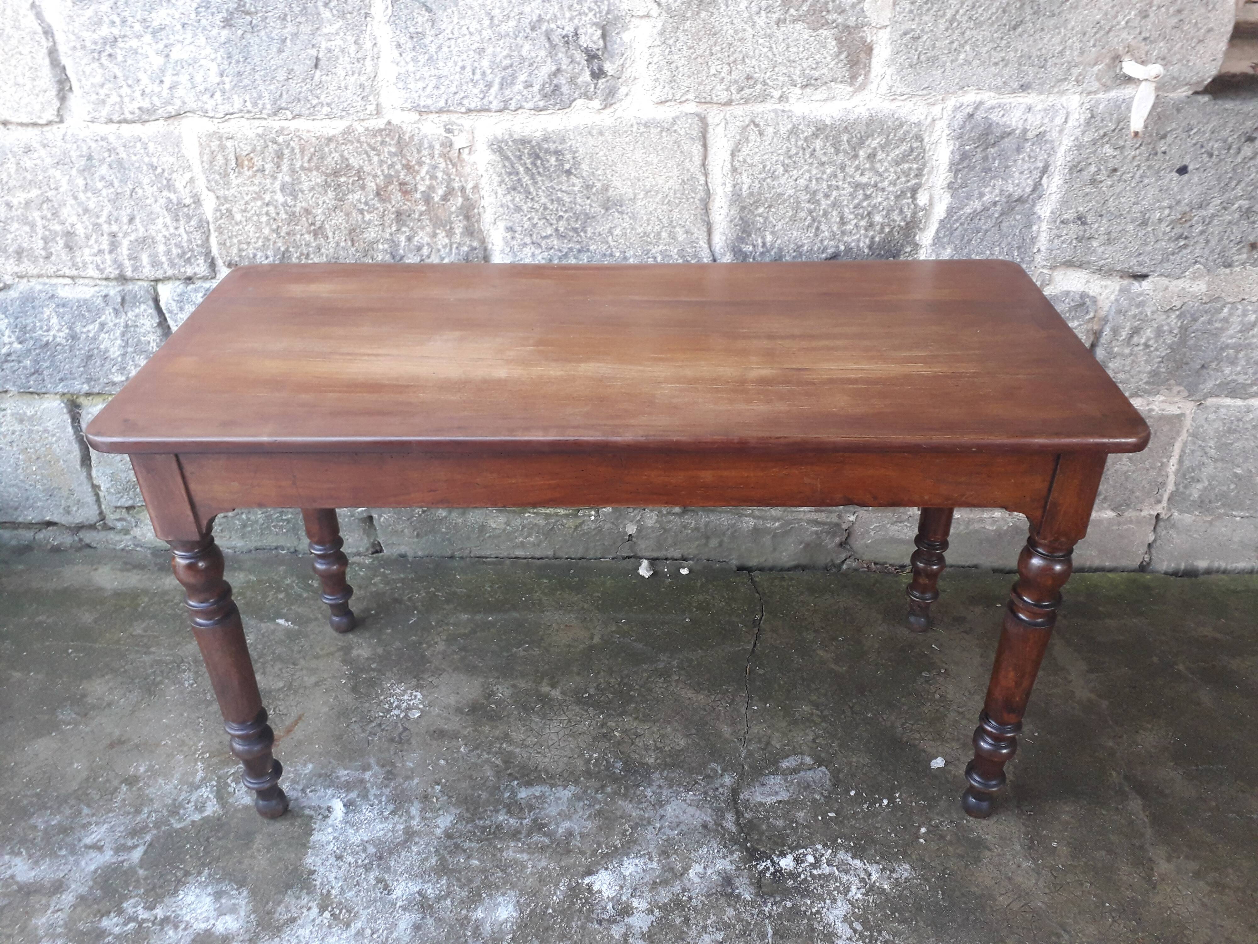 Wooden bistro table, legs turned 125 cm