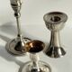 Vintage chrome metal candle holders