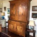 Louis XV style 2-part sideboard, 19th century, in oak and molded walnut, work