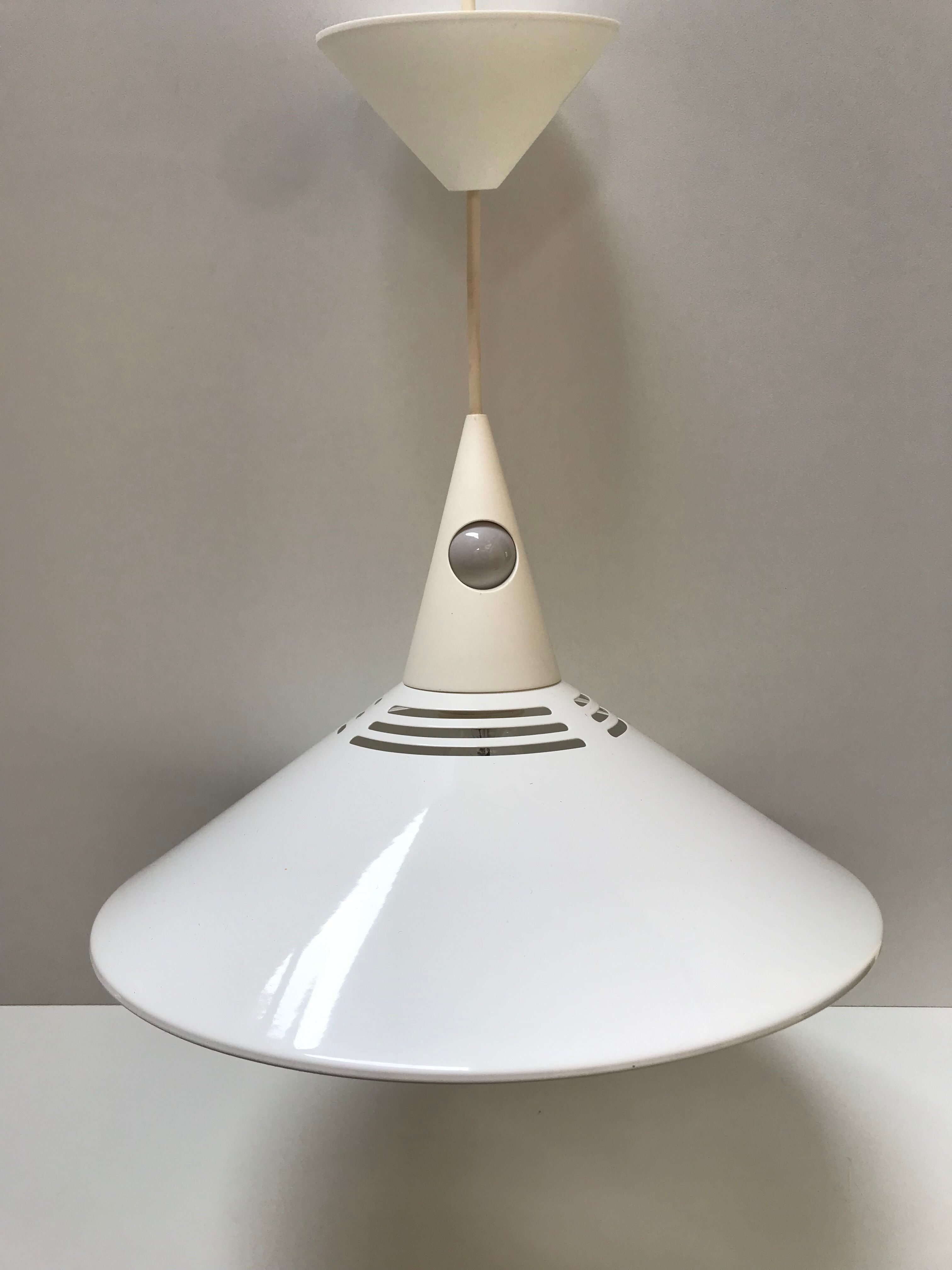 White metal pendant light