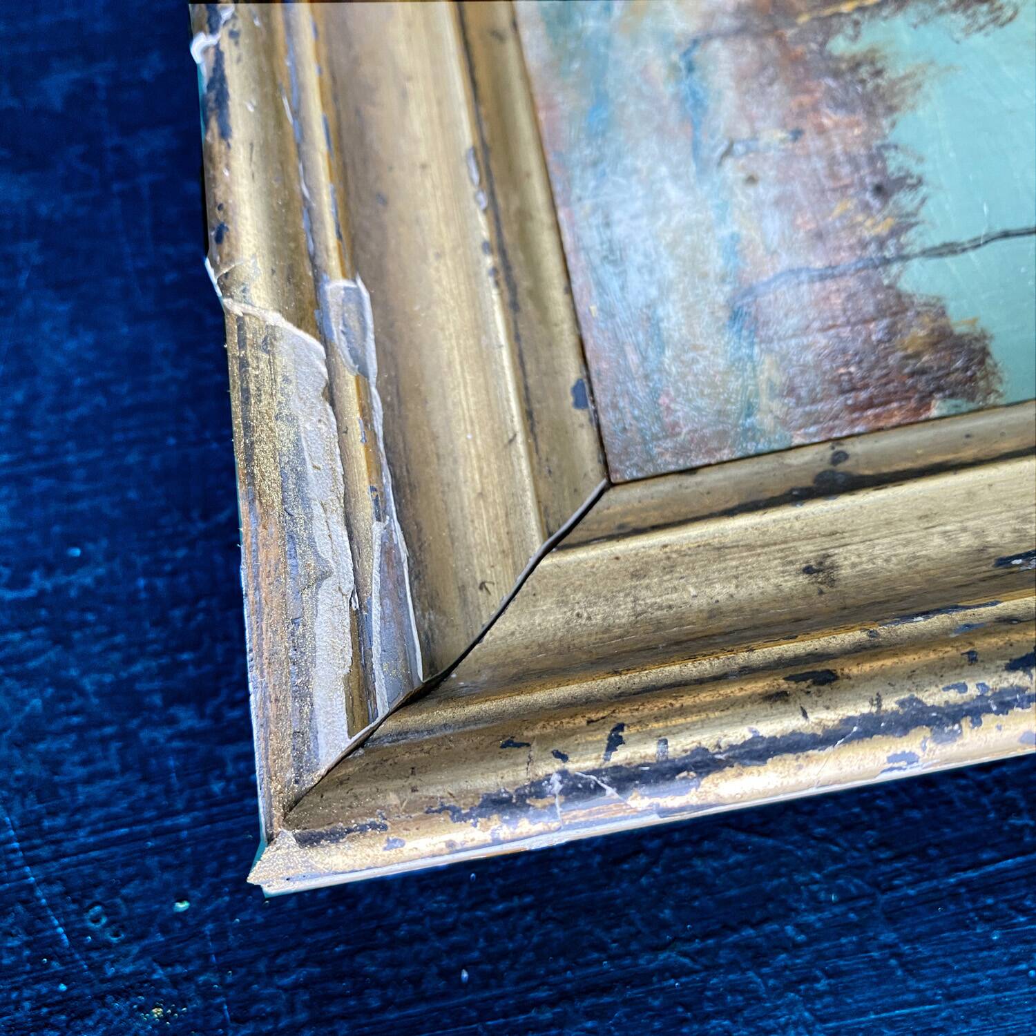 Miniature painting 1900 "Winter walk"