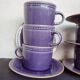 Set de 5 tasses à thé en grès couleur prune