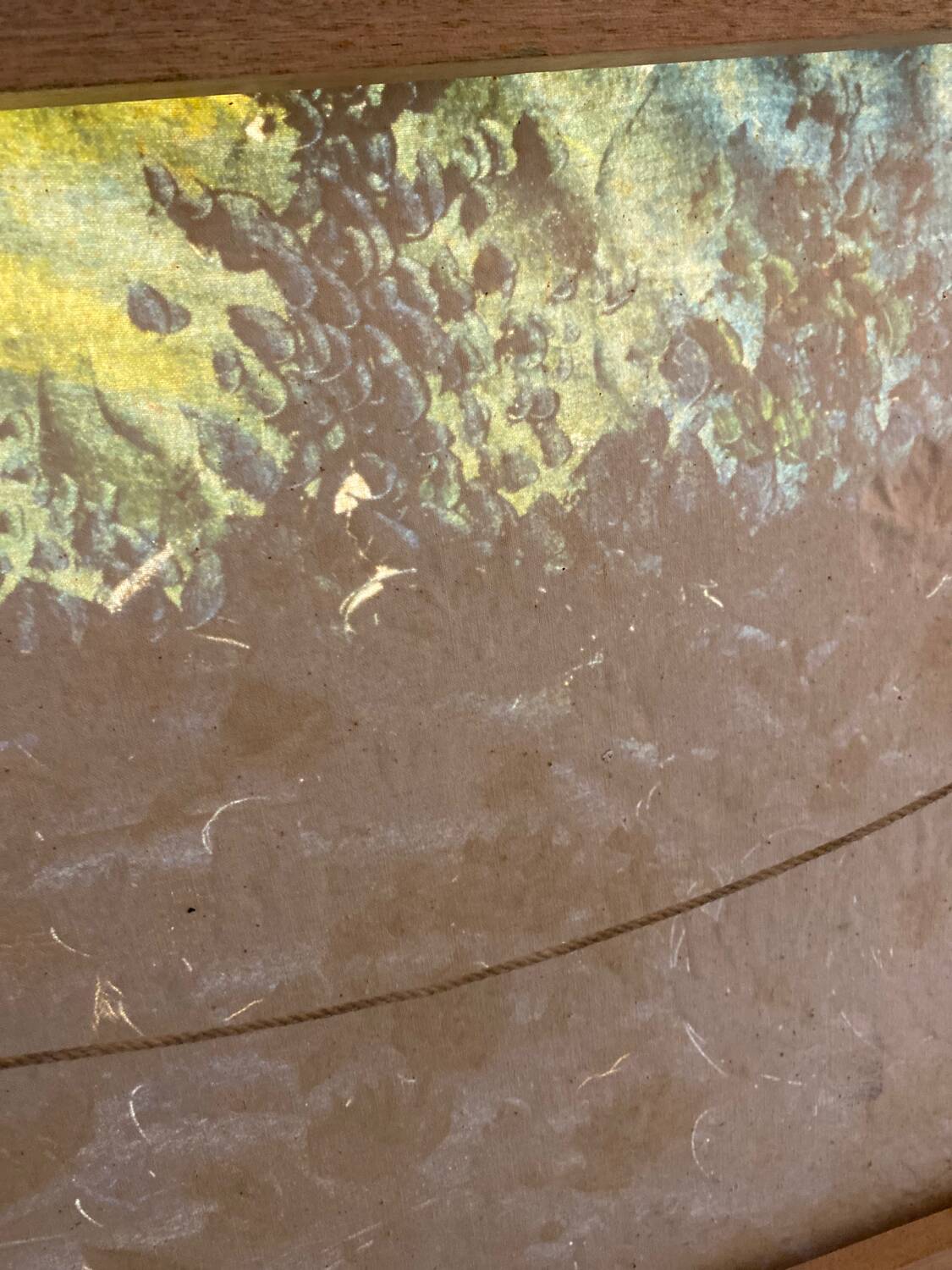 Canvas painting with a knife.