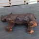 Sculpture hippopotame terre cuite patinée