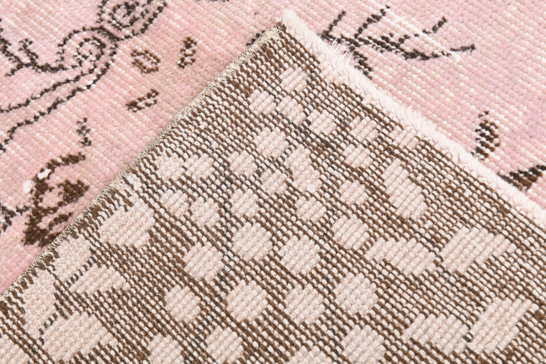 5x9 Light Pink Handmade Wool Turkish Rug 266x157Cm