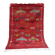 Moroccan red wool rug – Bohemian decoration for small spaces