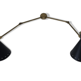 Murable applied Italian double  Lampshade black painted metal