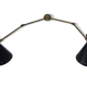 Murable applied Italian double  Lampshade black painted metal
