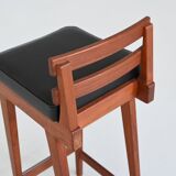 Erik Buch set of three bar stools in teak Dyrlund Denmark 1960
